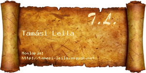 Tamási Leila névjegykártya